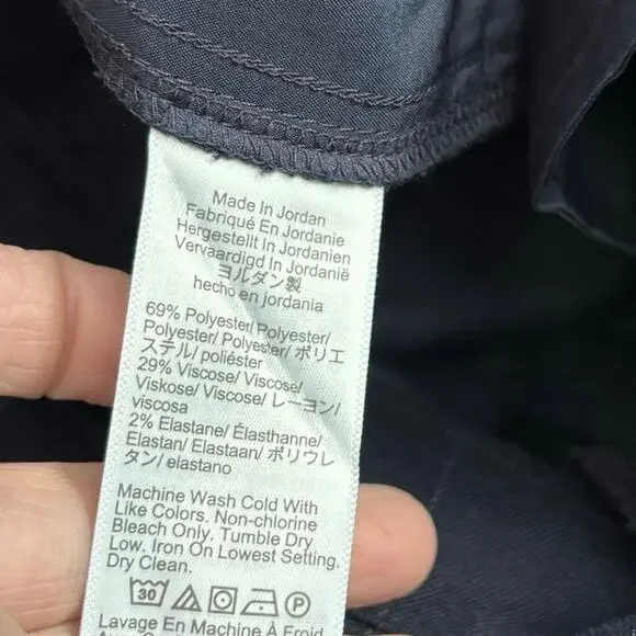 J Crew Factory Size 10 Pleated Trousers Pants Navy Striped High Waist Office - Picture 4 of 4